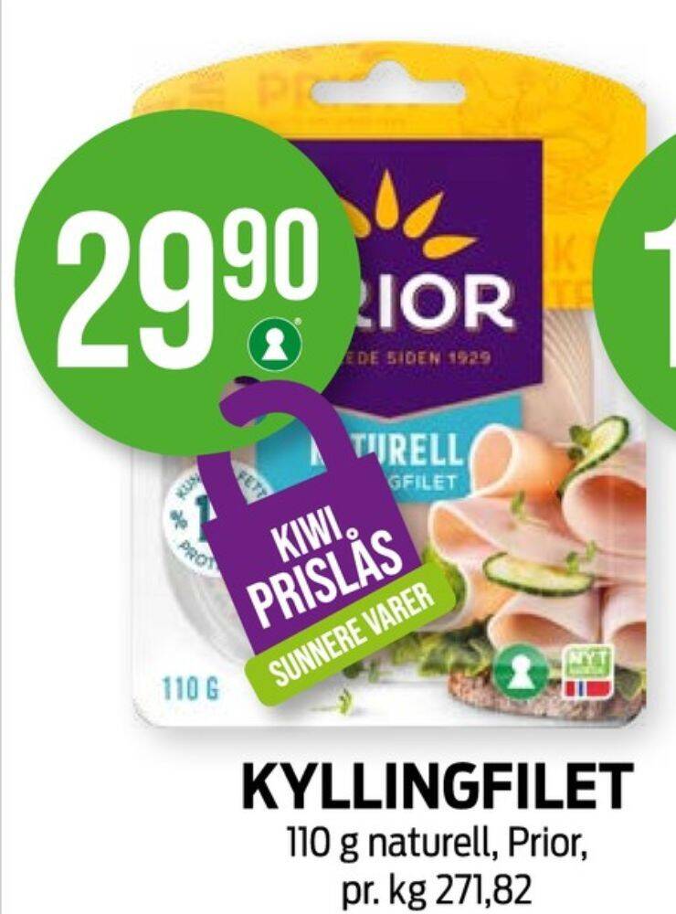 Kiwi Prior kyllingfilet naturell tilbud