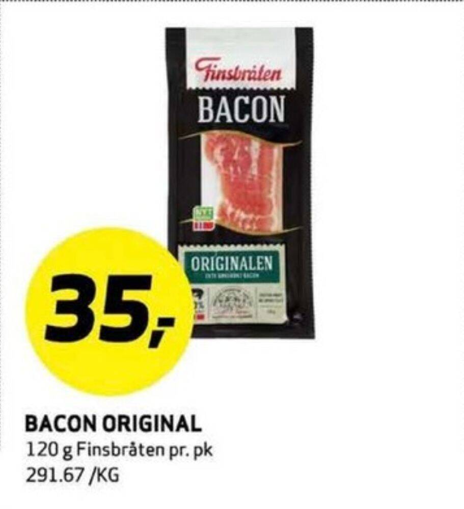 Bunnpris Finsbråten baconskiver tilbud