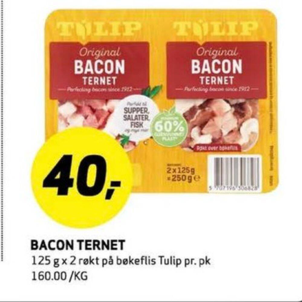 Bunnpris Tulip baconterninger tilbud