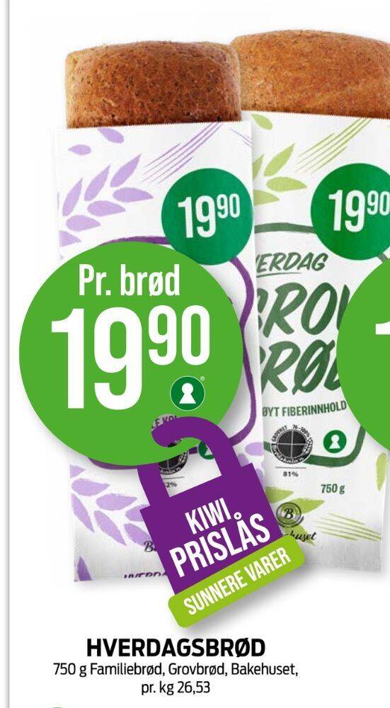 Kiwi Bakehuset brød tilbud