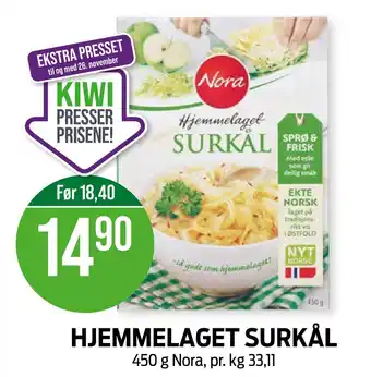 Kiwi Hjemmelaget surkål tilbud