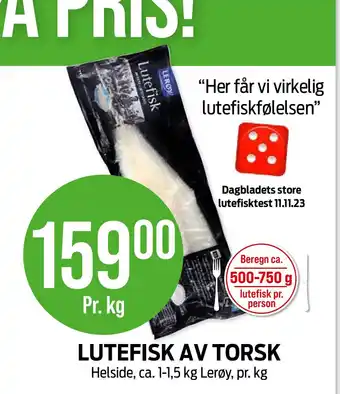 Kiwi Lutefisk av torsk tilbud