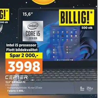 POWER 15,6 bærbar pc tilbud