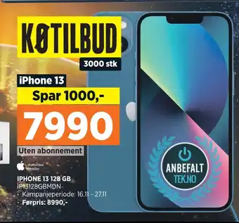 POWER Iphone 13 128 gb tilbud