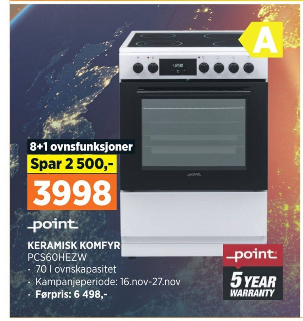 POWER Keramisk komfyr tilbud