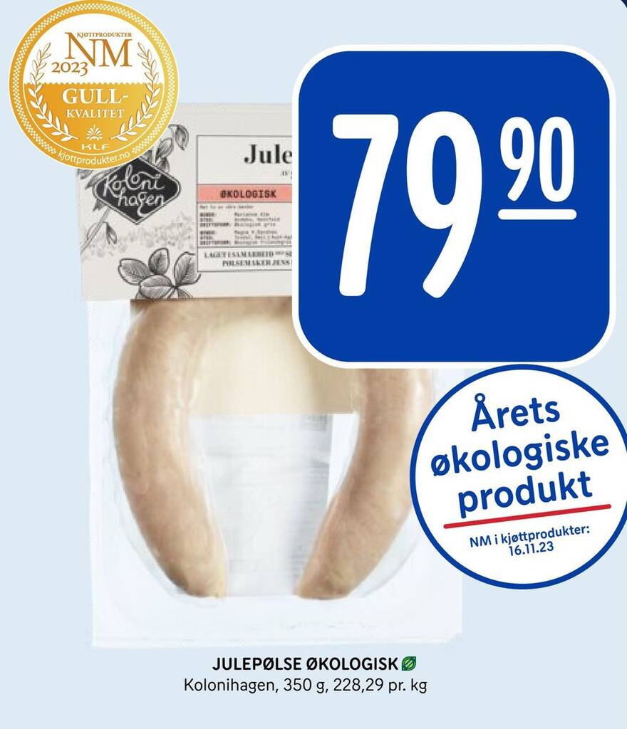 Rema 1000 Julepølse økologisk tilbud