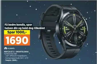 POWER Watch gt 3 - smartklokke tilbud