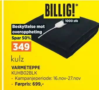 POWER Varmeteppe tilbud