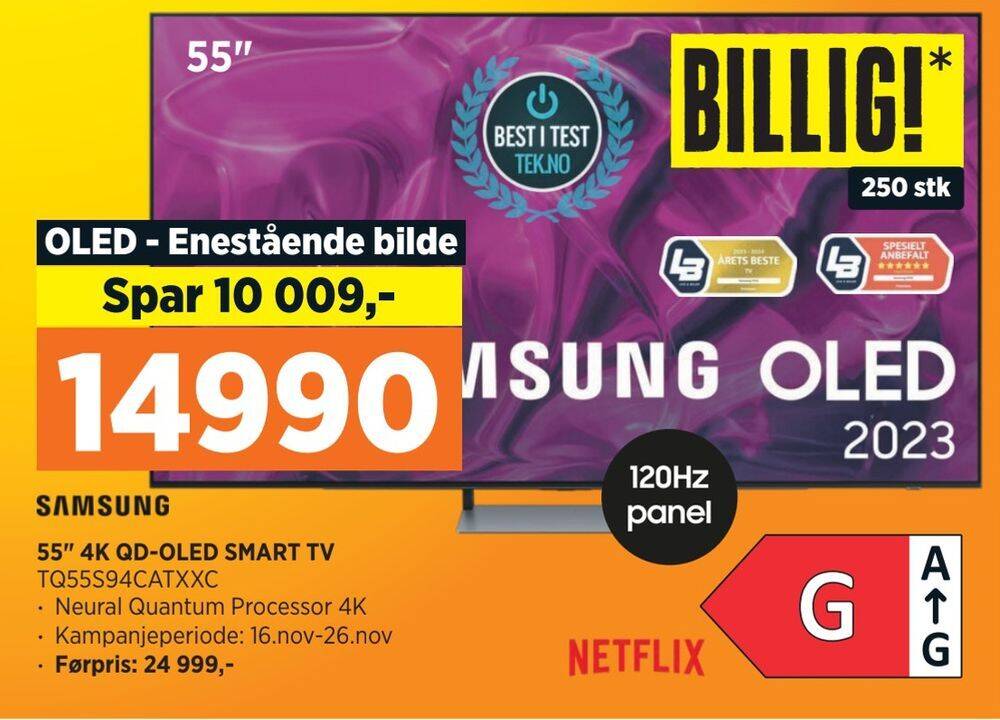 POWER Samsung 55 4k qd-oled smart tv tilbud