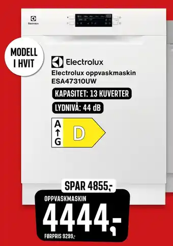 Skousen Electrolux oppvaskmaskin esa47310uw tilbud