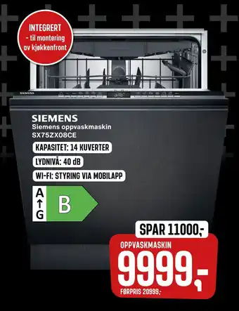 Skousen Siemens oppvaskmaskin sx75zx08ce tilbud