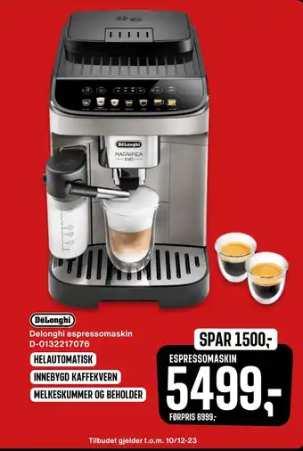 Skousen Delonghi espressomaskin d-0132217076 tilbud