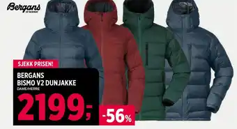 Sport 1 BERGANS BISMO V2 DUNJAKKE DAME/HERRE tilbud