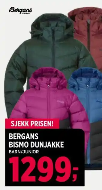 Sport 1 BERGANS BISMO DUNJAKKE BARN/JUNIOR tilbud
