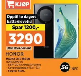 POWER Honor magic 5 lite mobiltelefon tilbud