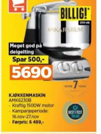 POWER Ankarsrum kjøkkenmaskin tilbud