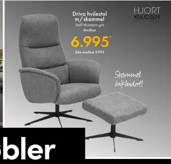 Fagmøbler Driva hvilestol m/skammel tilbud