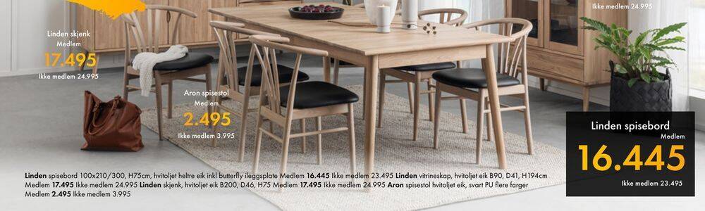 Fagmøbler Linden spisebord tilbud