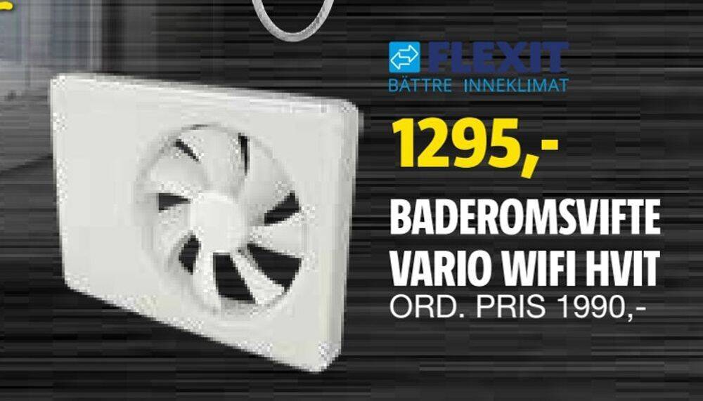 Bauhaus Baderomsvifte vario wifi hvit tilbud