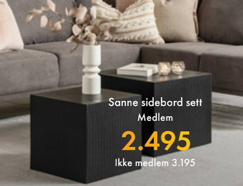 Fagmøbler Sanne sidebord sett tilbud
