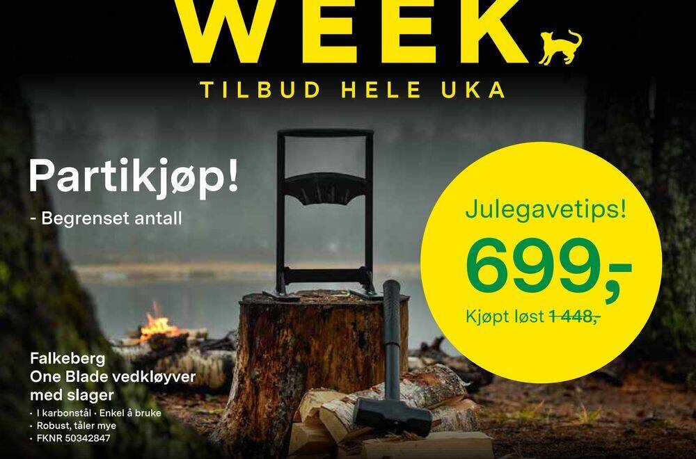 Felleskjøpet Falkeberg one blade vedkløyver med slager tilbud