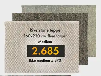 Fagmøbler Riverstone teppe tilbud