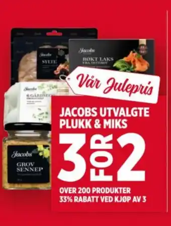Meny JACOBS UTVALGTE PLUKK & MIKS tilbud
