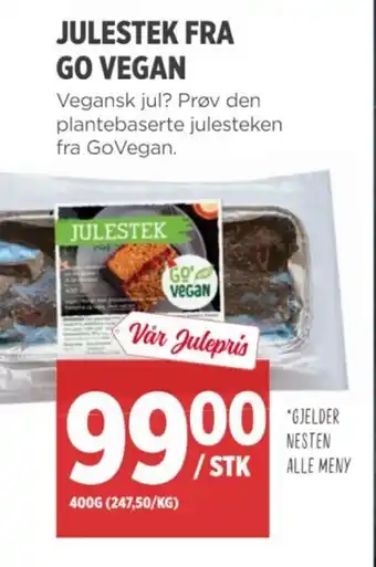 Meny JULESTEK FRA GO VEGAN tilbud