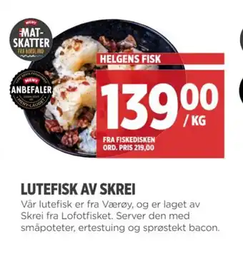 Meny LUTEFISK AV SKREI tilbud