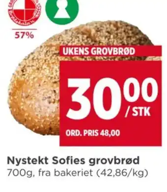 Meny Nystekt Sofies grovbrød tilbud
