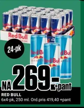 Europris RED BULL 6x4-pk, 250 ml tilbud