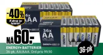 Europris Energy plus batterier tilbud