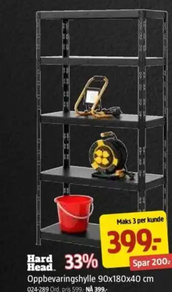 Jula Hard Head Oppbevaringshylle 90x180x40 cm tilbud