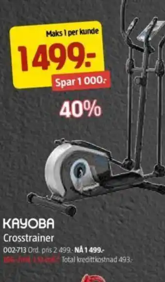 Jula KAYOBA Crosstrainer tilbud