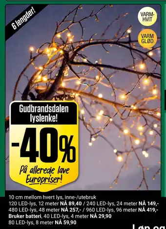 Europris Gudbrandsdalen lyslenke! tilbud