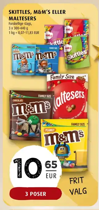 Scandinavian Park Skittles, m&m's eller maltesers tilbud