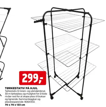 jem & fix Tørkestativ på hjul tilbud