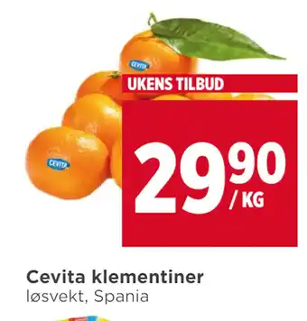 Meny Cevita klementiner tilbud