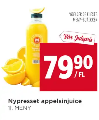 Meny Nypresset appelsinjuice tilbud