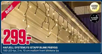 Europris Hafjell systemlys istapp blink påbygg tilbud