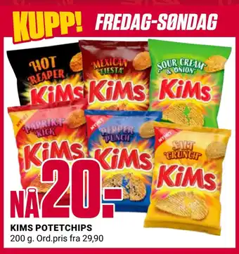 Europris Kims potetchips tilbud
