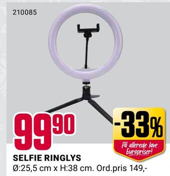 Europris Selfie ringlys tilbud