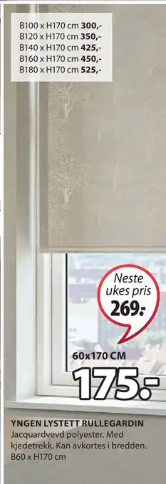 JYSK Yngen lystett rullegardin tilbud