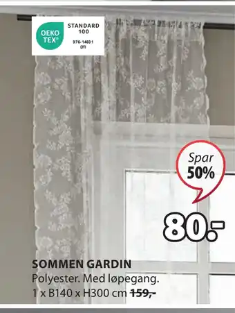 JYSK Sommen gardin tilbud
