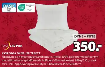 JYSK Kvitegga dyne-/putesett tilbud