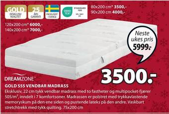 JYSK Gold s55 vendbar madrass tilbud