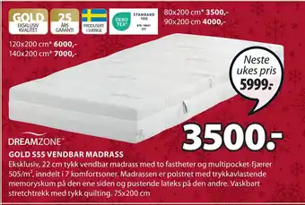 JYSK Gold s55 vendbar madrass tilbud