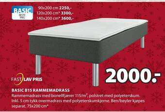 JYSK Basic b15 rammemadrass tilbud