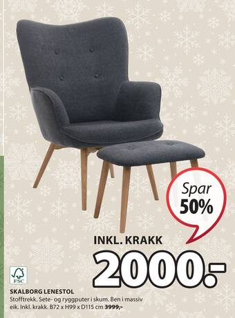 JYSK Skalborg lenestol tilbud