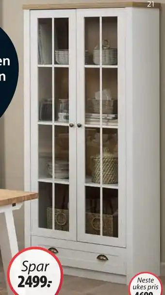 JYSK Markskel vitrineskap tilbud
